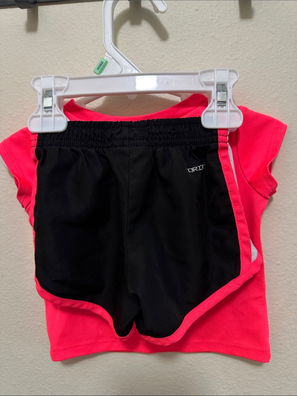 Nike Hot Pink Tee with Black Athletic Shorts Set - Picture 3 of 5